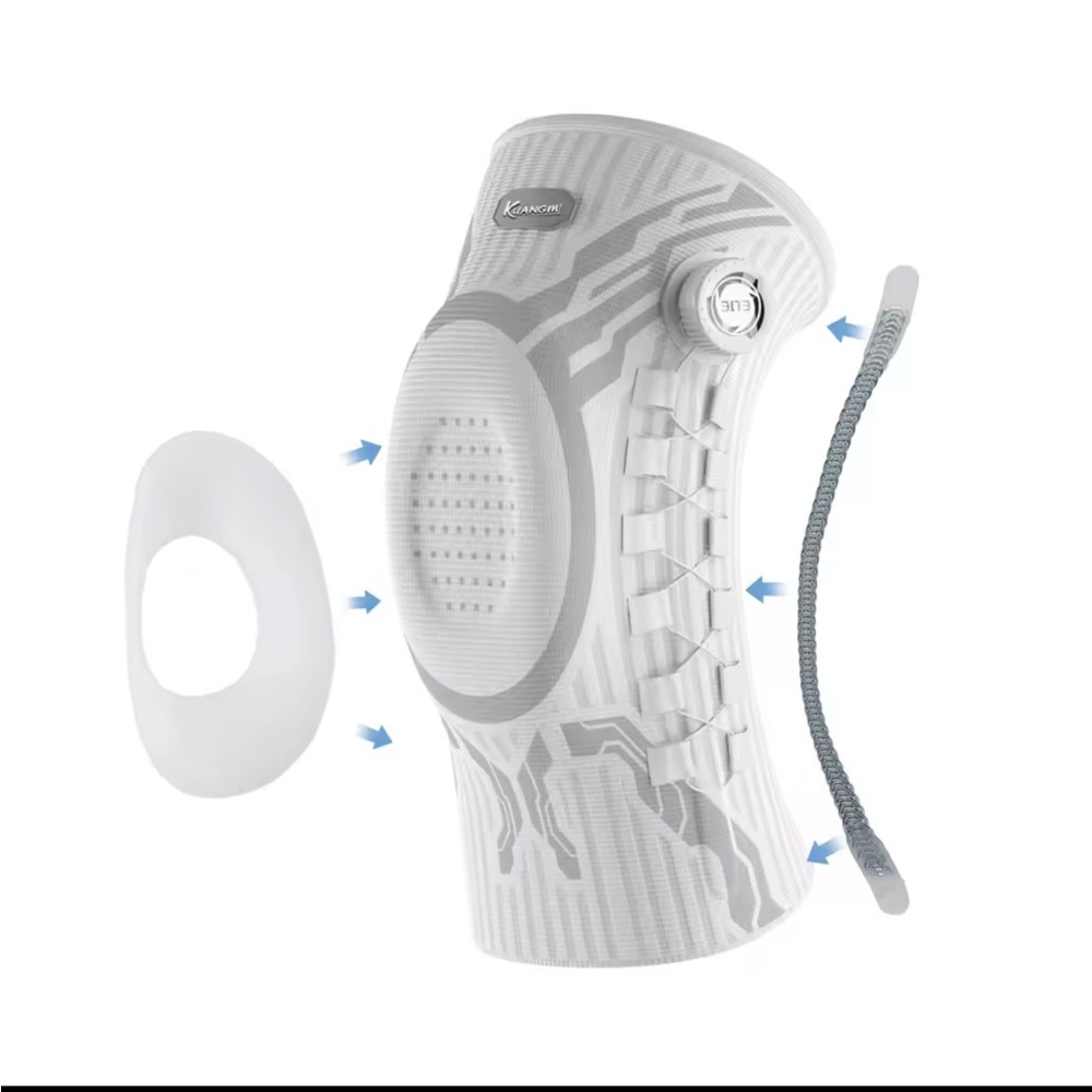 NWT Kuangmi Smart Knob Knee Brace White Single (Left) Size XL